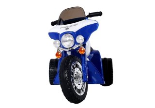 Motor na Akumulator Trójkołowy JT568 Policja Dla Dzieci LED Niebieski