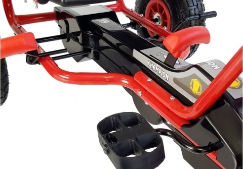 Gokart na Pedały A-18 Pompowane Koła Regulowany Fotel Czerwony