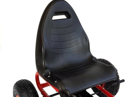 Gokart na Pedały A-18 Pompowane Koła Regulowany Fotel Czerwony