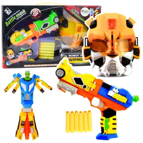 Pistolet na Strzałki Piankowe Robot 2w1 Maska 6 Strzałek