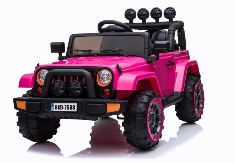 Auto Na Akumulator Jeep BRD-7588 Światła LED MP3 Pilot Różowy 4x4