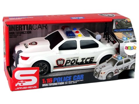Auto Sportowe Otwierany Bagażnik Policja Światła Dźwięki Biały 1:16