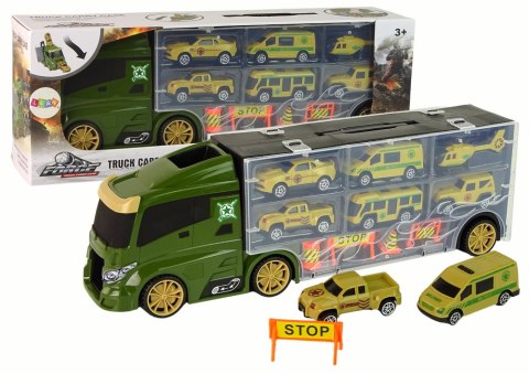 Zestaw Militarny Wojskowy Auto Ciężarówka Resoraki Walizka Na Auta