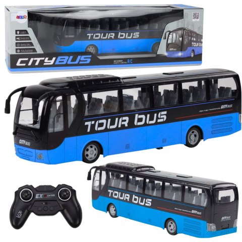 Autobus Zdalnie Sterowany Bus RC Pilot Światła Niebieski 39cm