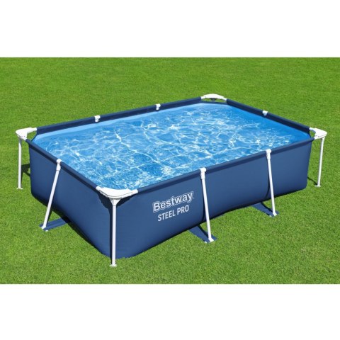 Basen Ogrodowy Stelażowy Prostokątny Niebieski 259x170x61 cm Bestway 56403