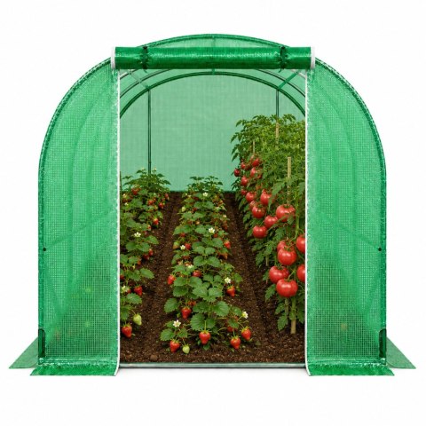 Tunel Ogrodowy Foliowy Szklarnia Na Warzywa Z Oknami Zielony UV 2x3 M 6M²