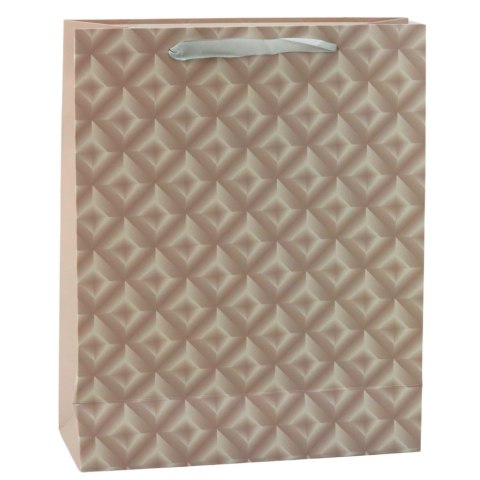 Torba Prezentowa Z Tłoczeniem Beżowa 32 x 26 x 10cm