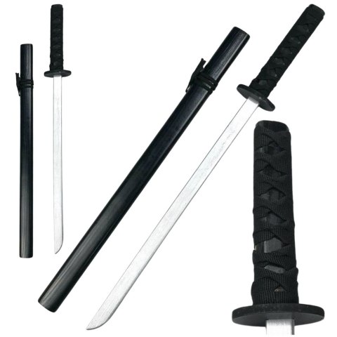 Drewniana Katana Miecz Do Zabawy Treningu Rekwizyt Czarny 70cm