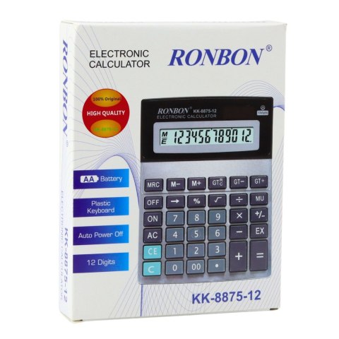 Kalkulator Biurowy Ronbon KK-8875-12 Duży Wyświetlacz 12-Cyfrowy