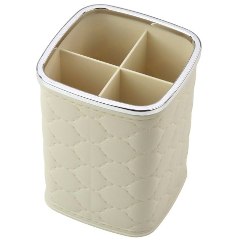 Organizer Pojemnik Na Pędzle Cztery Przegrody Biały 12 x 9,5cm