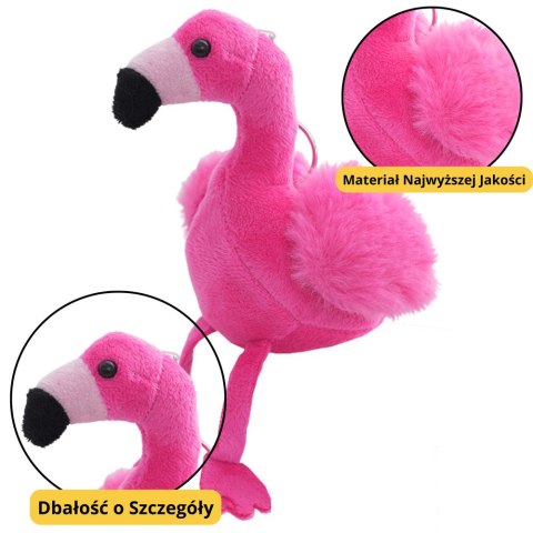 Flaming Pluszowy Brelok Puszysty Ozdoba Różowy 12cm