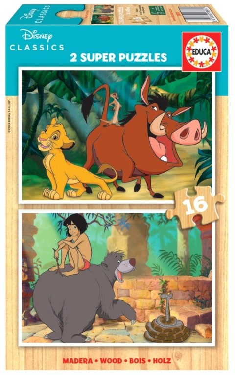 PUZZLE 2X16 DREWNO KRÓL LEW