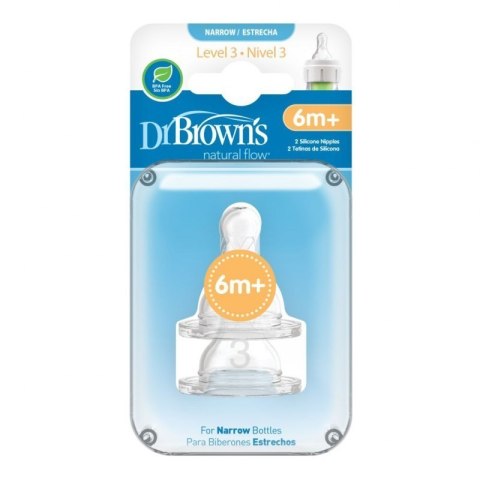 Smoczki 3 standard silicon 2 szt 6m+ DR BROWNS