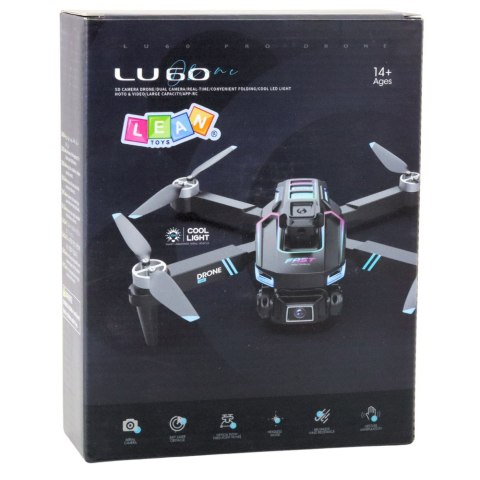 Dron LU60 Podwójna Kamera HD Światła LED Aplikacja Czarny