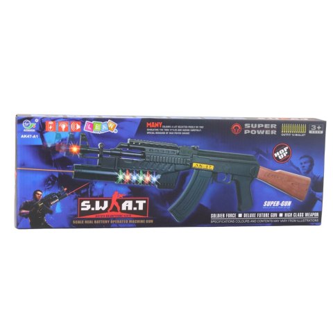 Zabawkowy Karabin AK-47 Symulacja Strzału Światła LED Dźwięki
