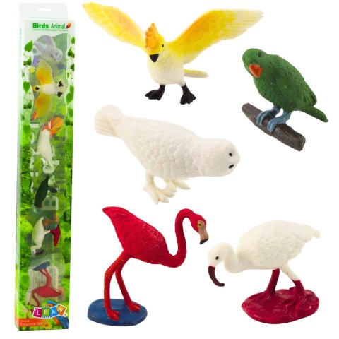 Zestaw Mini Figurki Ptaki Egzotyczne Papużki Flaming 5 el.