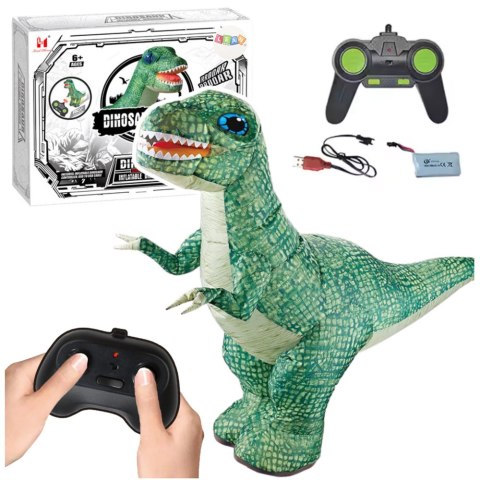 Duży Dinozaur Dmuchany Zdalnie Sterowany RC Zielony 130 x 190cm