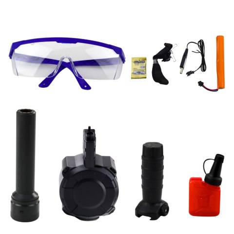 Karabin AK Na Kulki Wodne Hydrożelowe Celownik Akcesoria Okulary 96cm