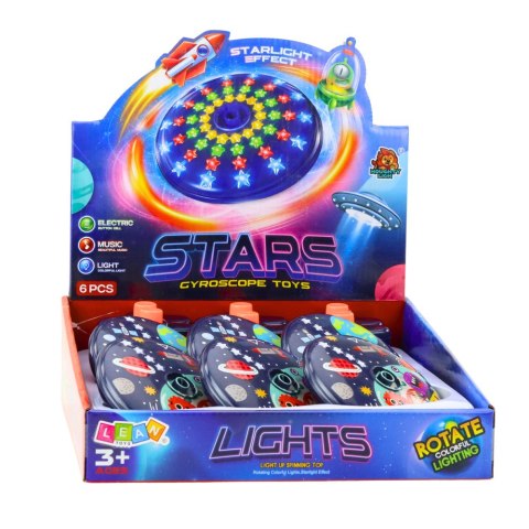 Kolorowy Świecący Dysk Kosmos Ufo Kręcący Bączek Spinning Top