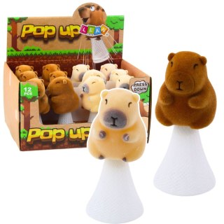 Skacząca Kapibara Na Sprężynie Pop Up Beżowa Brązowa 10cm