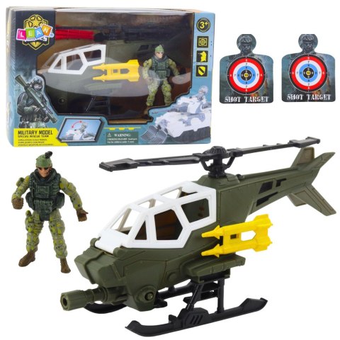 Zestaw Militarny Helikopter Wojskowy Figurka Żołnierza Broń