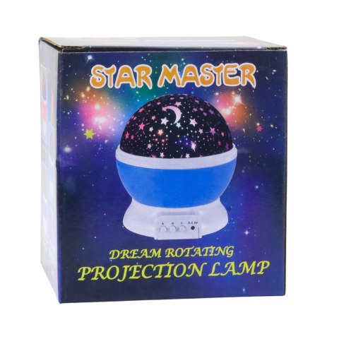 Projektor Gwiazd Obrotowy 360° LED Lampka Nocna Niebieski