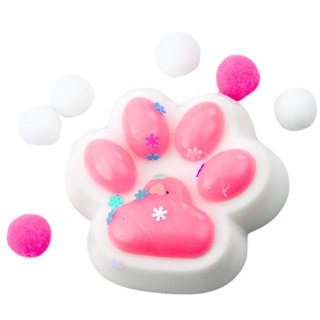 Gniotek Kocia Łapka Antystresowa Sensoryczna Squishy Biało-Różowa