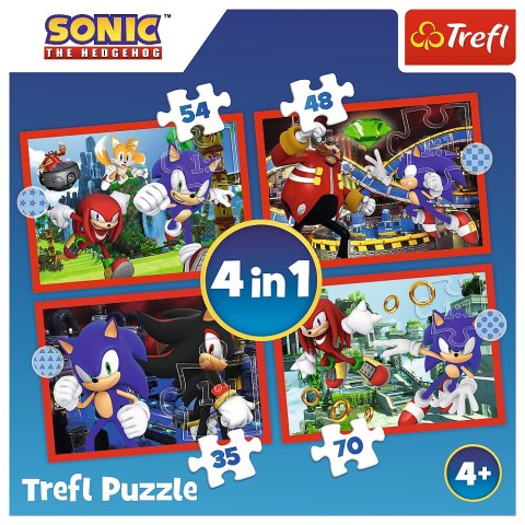 Puzzle - 4w1 (35, 48, 54, 70) - Przygody Sonica - Trefl 34625