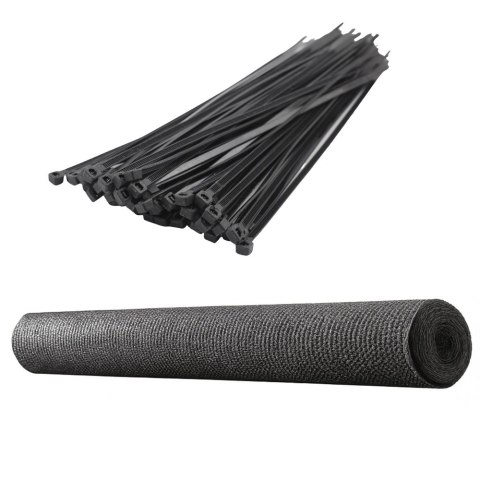 Siatka Cieniująca Na Ogrodzenie Płot Maskująca Szara 1.5M 50M 140g/m²