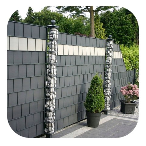 Taśma Ogrodzeniowa Ochrona UV 20 Klipsów Szara 450 g/m² 19x35m