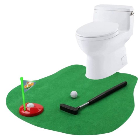Zestaw Gra Zręcznościowa Golf Toaletowy Mata Kij Piłki Zawieszka Na Drzwi