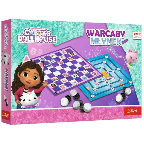 Gra planszowa Warcaby i Młynek Koci Domek Gabi Trefl 02800