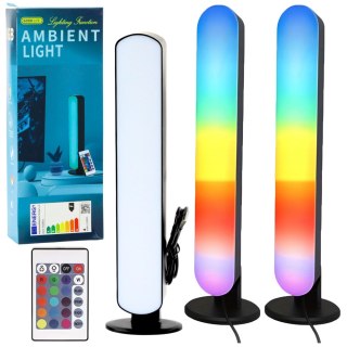 Zestaw Lampy Ambient RGB LED Gamingowe na Biurko Pilot 2 szt.