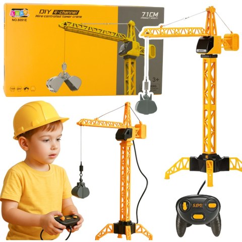 Dźwig Żuraw Budowlany Zdalnie Sterowany RC Przewodowy Obrót 360° 71 cm