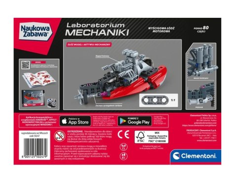 Naukowa Zabawa Klocki Laboratorium Mechaniki Motorówka Język Polski Clementoni 50247