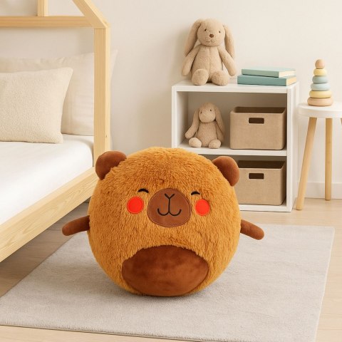 Piłka Do Skakania Rosnąca Pluszowa Kapibara Brązowa Pompka 50 cm