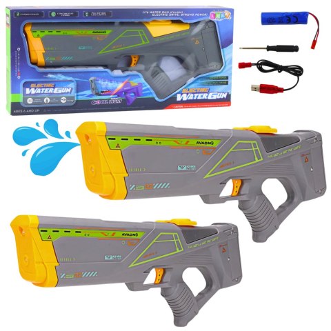 Elektryczny Pistolet Karabin Na Wodę 550 ml Zasięg 10m Szary