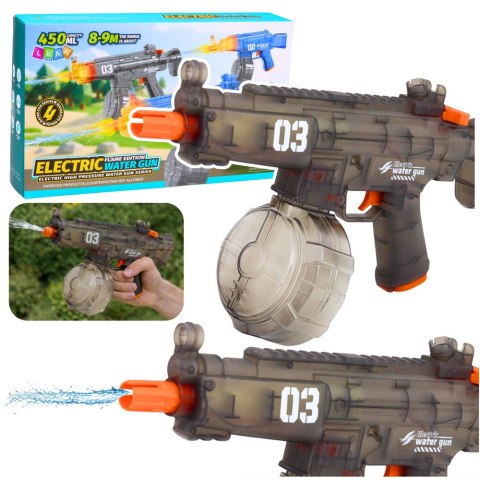 Elektryczny Karabin Pistolet Na Wodę Automatyczny Czarny Zasięg 8-9m 450 ml