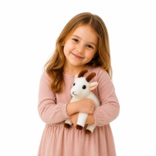 Pluszowa Maskotka Przytulanka Mała Koza Dla Dzieci Biała 16 cm