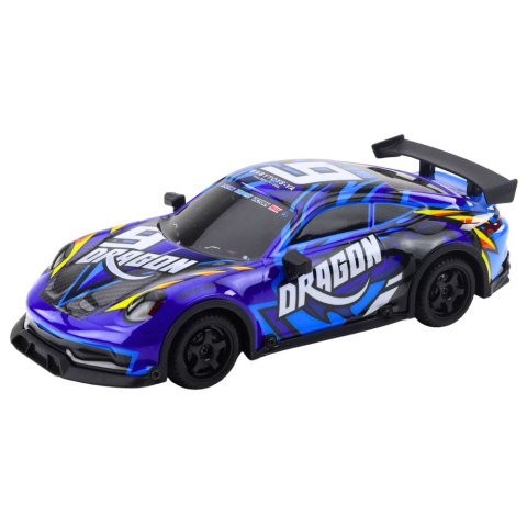 Auto Sportowe Zdalnie Sterowane RC Podświetlana Karoseria Drift Niebieski