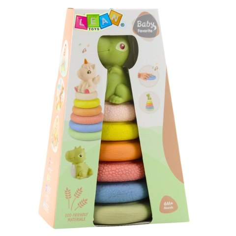 Miękka Piramida Sensoryczna Dinozaur Gumowa EKO Kolorowa