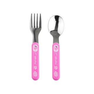 Zest. sztućców metalowych pink AKUKU