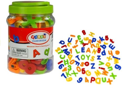 Literki Cyferki Magnetyczne w Słoiku Alfabet Magnesy Edukacyjne 79 El.