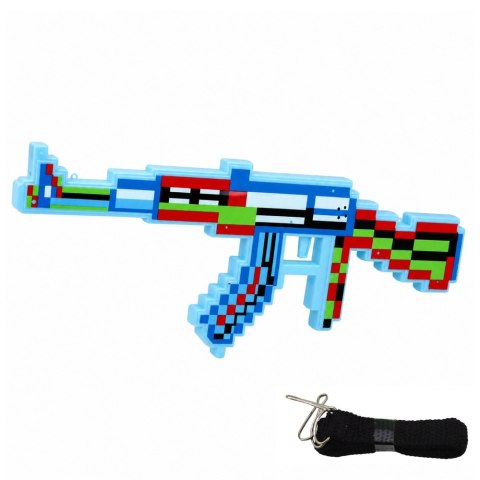Karabin Pikselowy Broń Światła Dźwięki Niebieski Zielony Czerwony 39cm