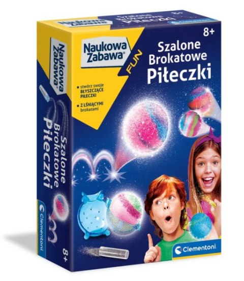 Naukowa Zabawa Mini Laboratorium Szalone Brokatowe Piłeczki Język Polski Clementoni 50702
