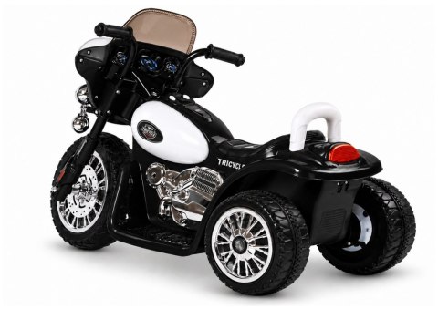Motor na Akumulator Trójkołowy JT568 Policja Dla Dzieci Światło LED Czarny