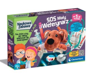 Naukowa Zabawa Zestaw Małego Weterynarza SOS Mały Weterynarz Piesek Język Polski Clementoni 50712