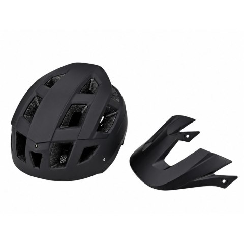Kask Rowerowy MTB Regulowany Z Odpinanym Daszkiem Uniwersalny Czarny