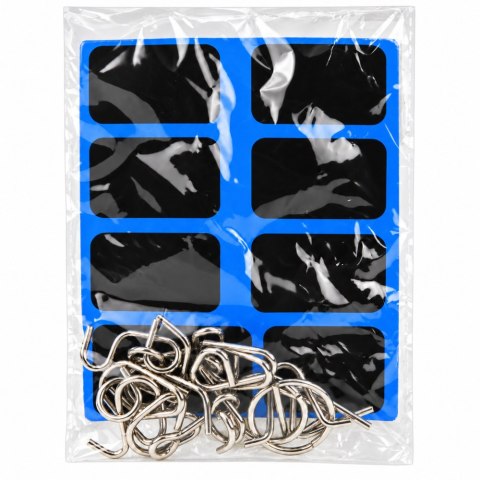 Metalowe Puzzle Łamigłówki Logiczne Z Drutu Zestaw Niebieska Plansza 8szt.