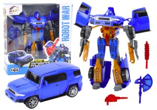 Robot Auto 2w1 Akcesoria Broń Niebieski